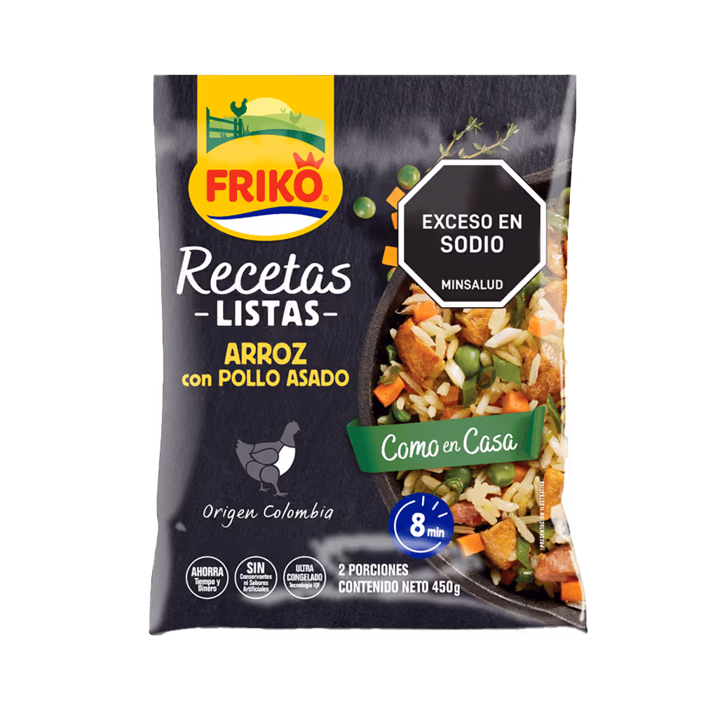 Arroz con pollo asado Friko - Plato completo listo para calentar y disfrutar