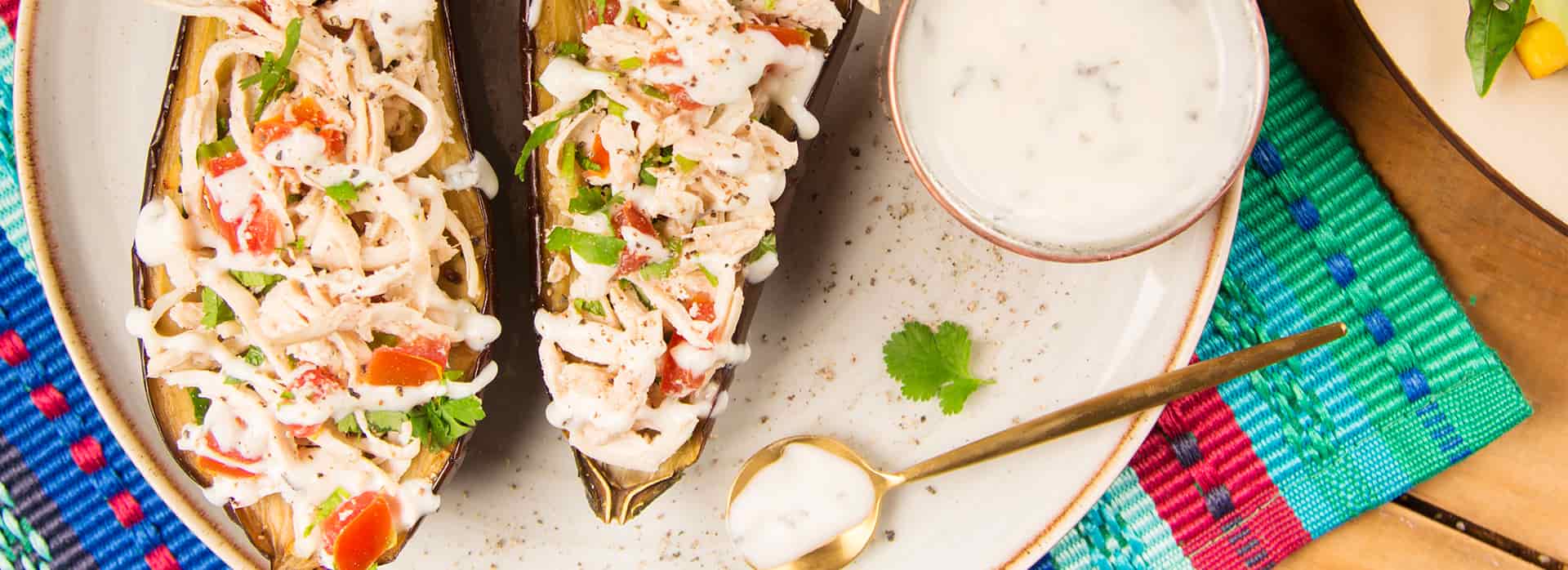 Receta de Berenjenas rellenas de Pollo Friko