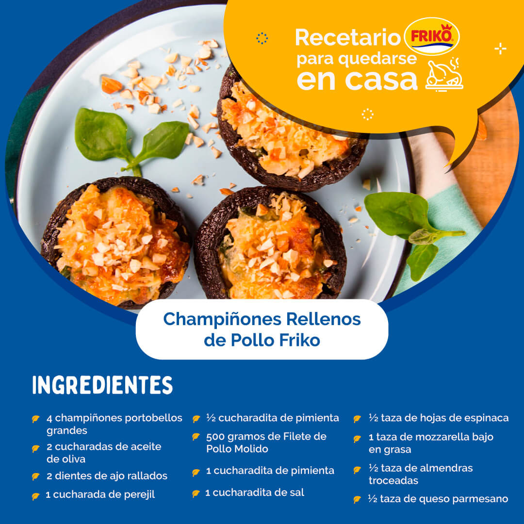 Champiñones rellenos de pollo Friko