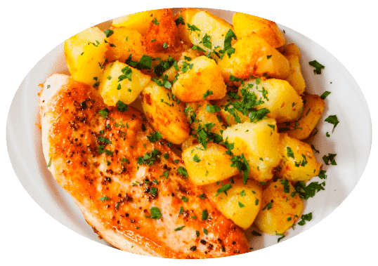 Guarniciones de pollo con papa