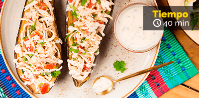 Receta de Berenjenas rellenas de Pollo Friko