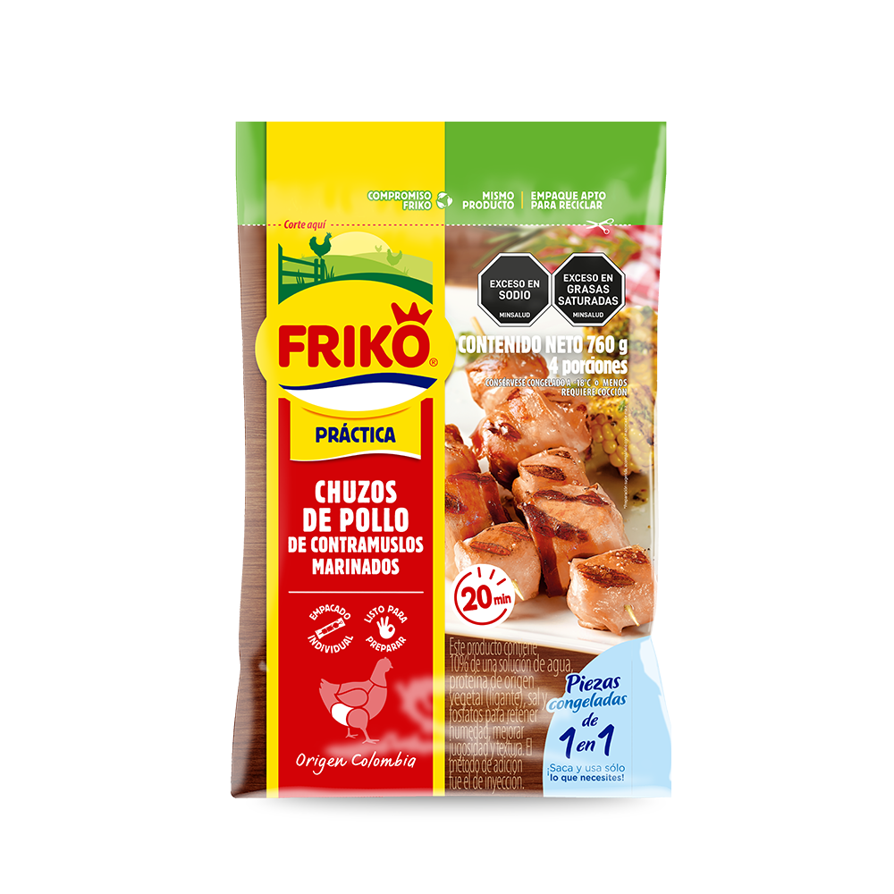 Chuzos de pollo con tocineta