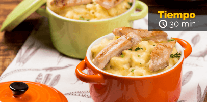 Prueba estos deliciosos contramuslos a la parrilla con macarrones 3 quesos