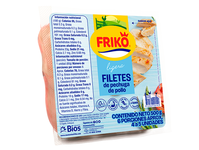 Filetes de Pechuga de Pollo 500 gramos