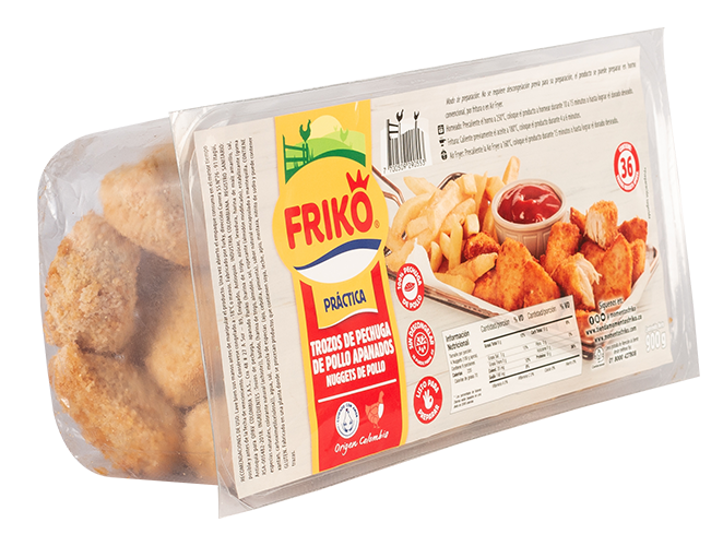 Trozos de pollo apanados tipo nuggets